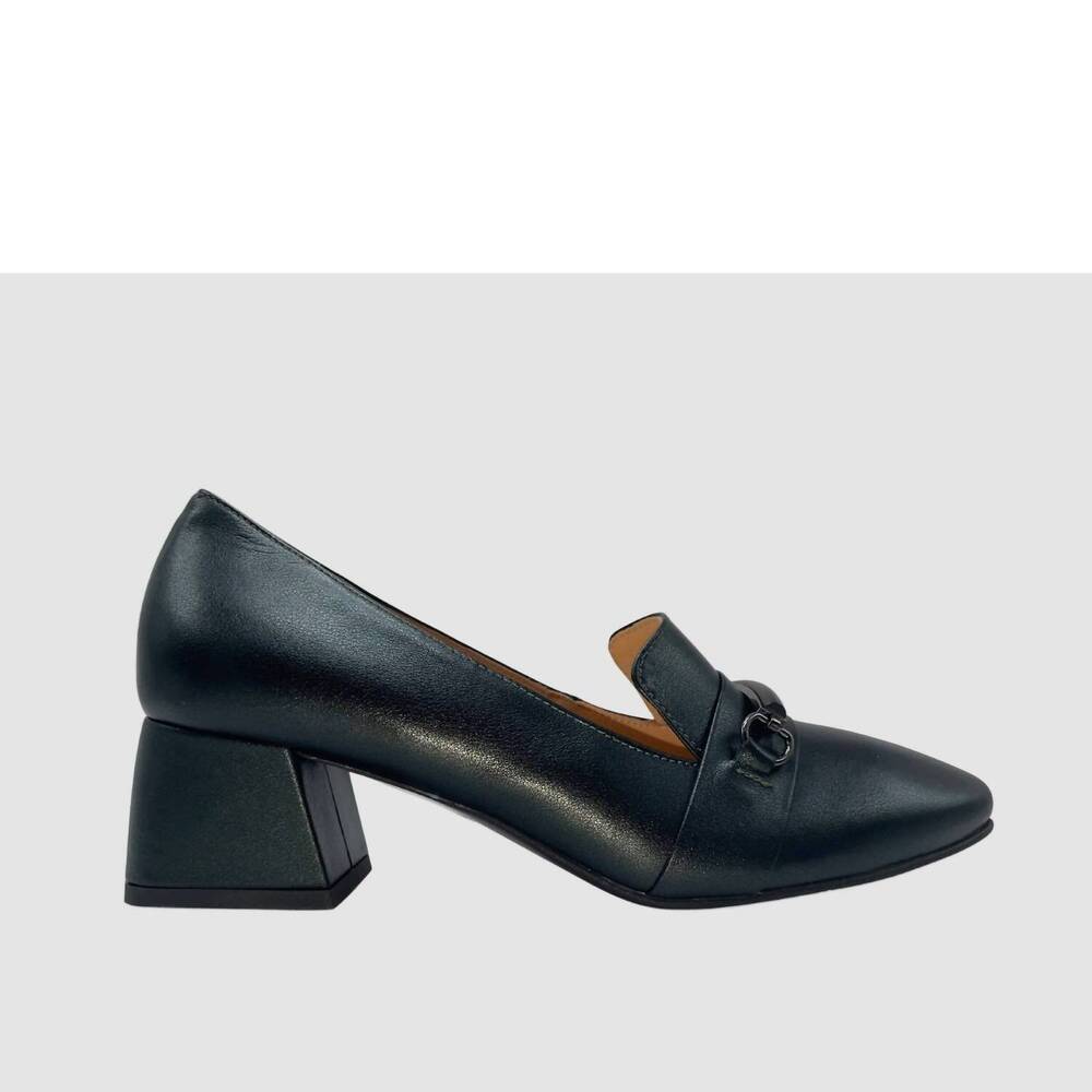 NEW AGA women's esme leather pumps in dark green